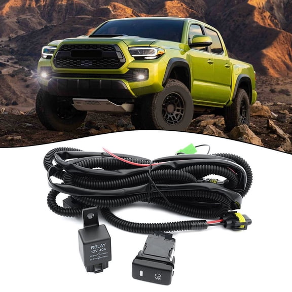 For Tacoma For Tundra H8/H11 LED Fog Light Relay Wiring Harness ON/OFF Switch