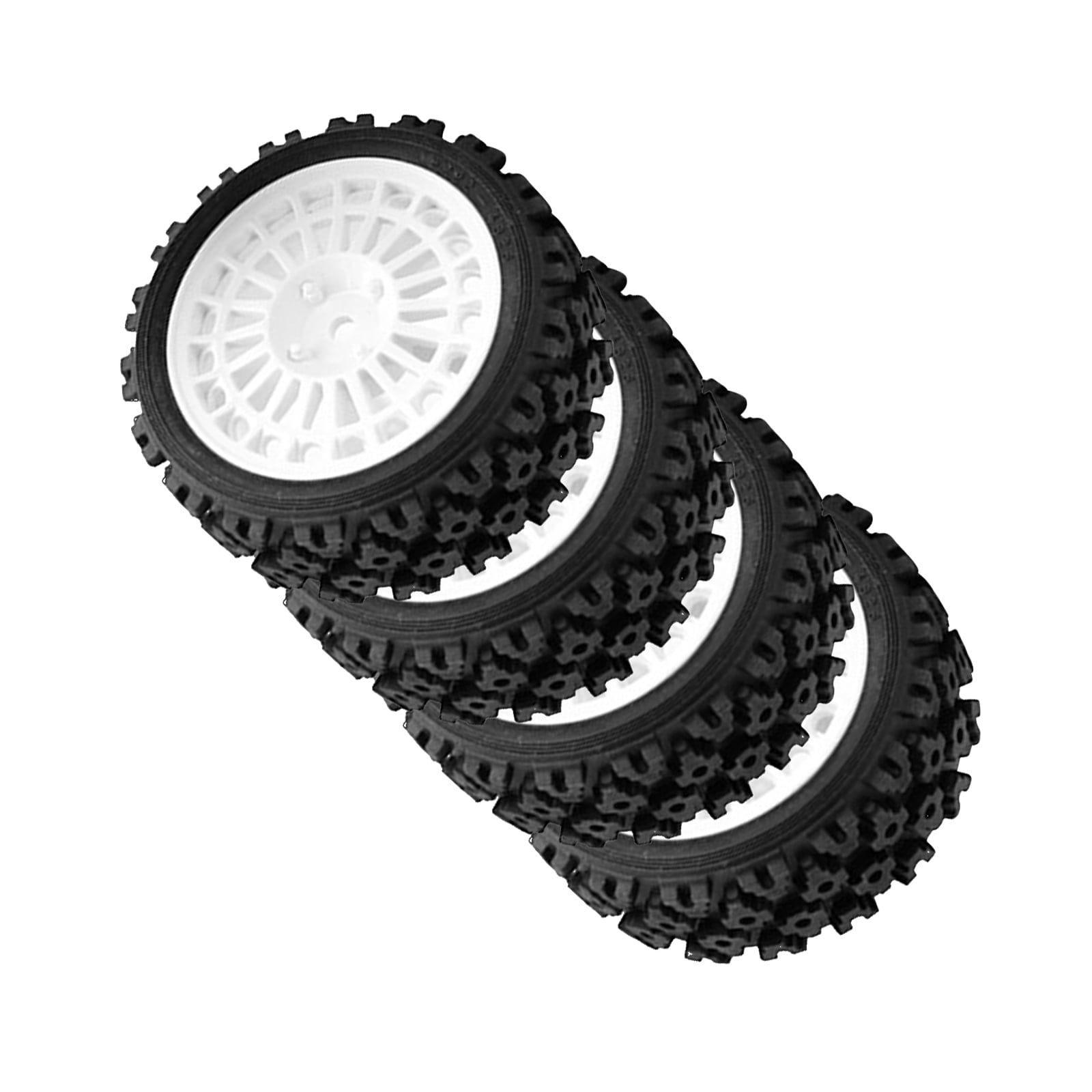 For Tamiya/HPI 1/10 RC Rubber Tires & Plastic Rims 70mm Diameter, 4PCS ...