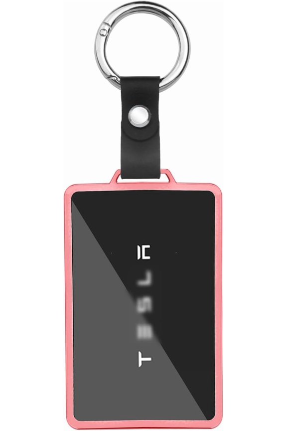 For Tesla Card Key Holder, Transparent Soft Card Key Cover for Model Y/3 Model S/X Cybertruck Accessories, Pink
