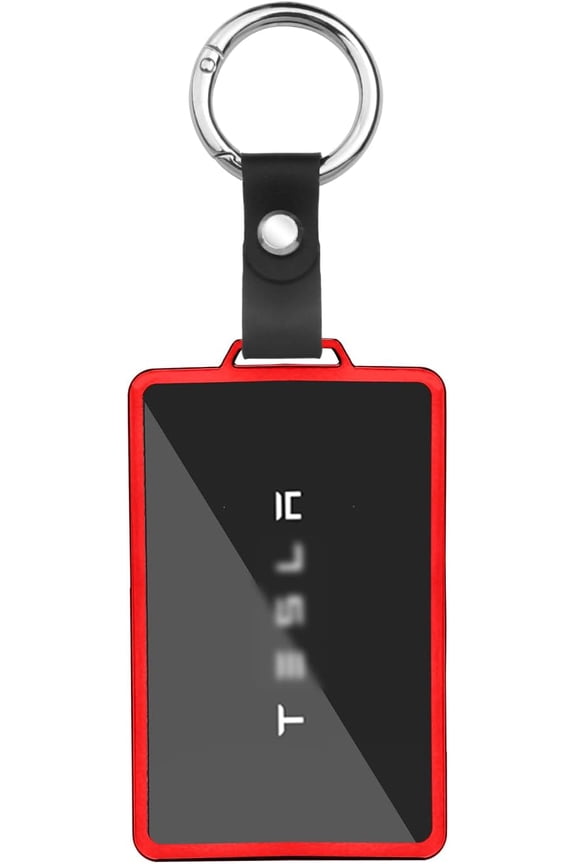 For Tesla Card Key Holder, Transparent Soft TPU Card Key Cover for Model Y/3 Model S/X Cybertruck Accessories, Red