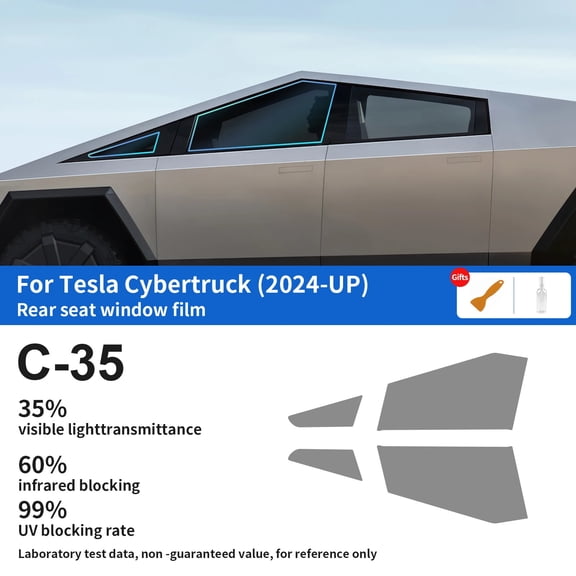 For Tesla Cybertruck 2024 2025 Pre-Cut Easy Install Car Window Tint Film Kit Solar Tinted Film Privacy,Heat &UV Protection