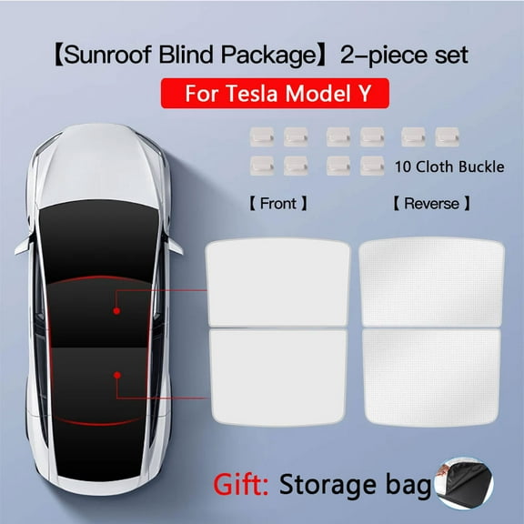 For Tesla Model 3 Highland Sunshade Sunroof Model Y 2017-2024 Upgrade Ice Cloth Buckle Sun Shades Glass Roof Front Rear Skylight