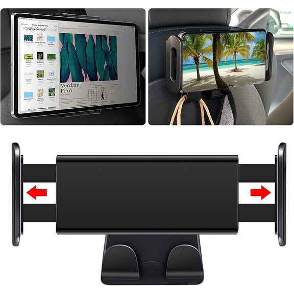 For Tesla Model 3/Y Back Seat Phone Holder with 2 hooks 360 Rotate Stand Auto Headrest Bracket Support For Tablet PC iPad Mini
