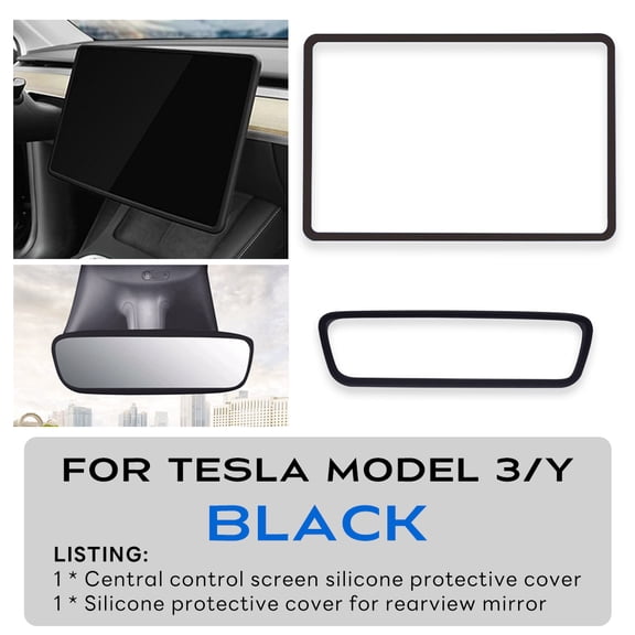 For Tesla Model 3 Y Highland Screen Protector Silicone Frame Display Edge Body Cover Central Control Accessories 2024 2023 2022