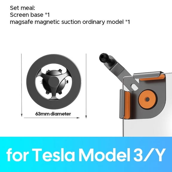For Tesla Model 3/Y/S/X Aluminum Car Phone Holder Metal Screen Side Mount Magnetic Wireless Charger 15W Fast Charging