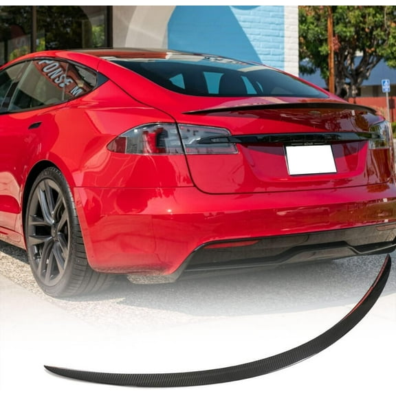For Tesla Model S 2021-2023 4-Door Carbon Fiber Rear Trunk Spoiler