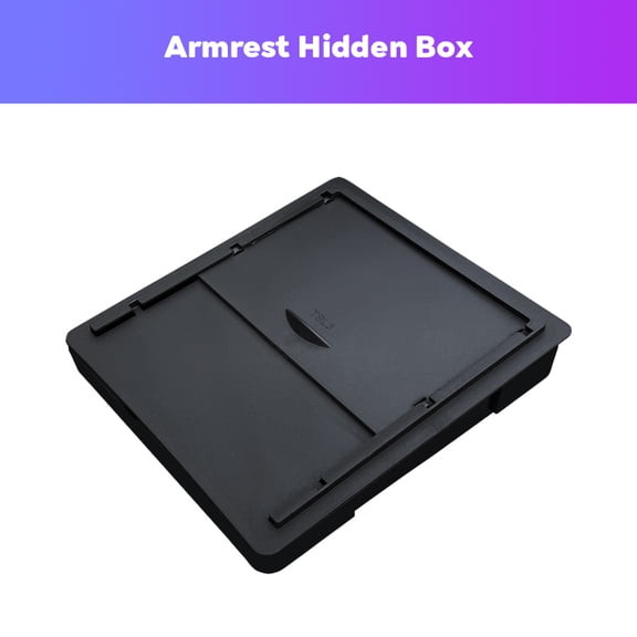 For Tesla Model Y 2024 Hidden Storage Box Car Center Console Armrest Front and Rear Flocking Layered Grid Organized Container