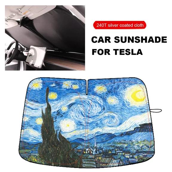 For Tesla Model Y 3 Windshield Sun Shade Front Window Visor Sunshade Cover 2023