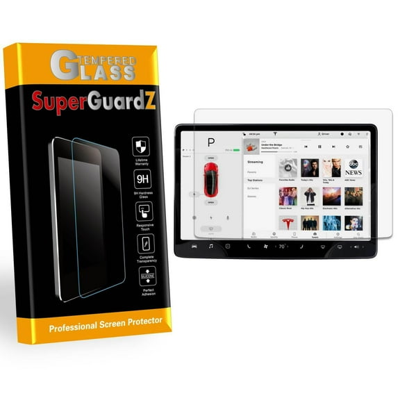 For Tesla Model Y / Model 3 - SuperGuardZ Tempered Glass Screen Protector, 9H, Anti-Scratch, Anti-Bubble, Anti-Fingerprint