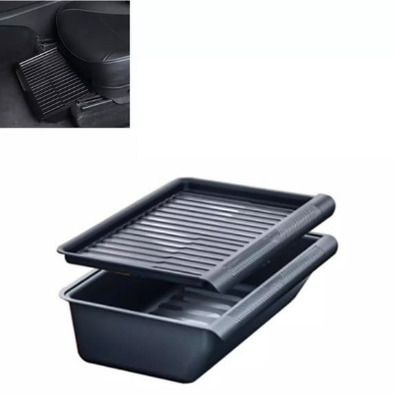 For Tesla Model Y Under Seat Storage Box Organizer Case Replacement ABS Black Car Storage Box Modification Parts