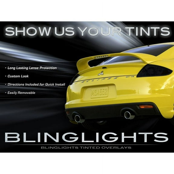 For The 09-12 Mitsubishi Eclipse Tinted Smoked Tail Lamp Lights Overlays Film Protection Kit