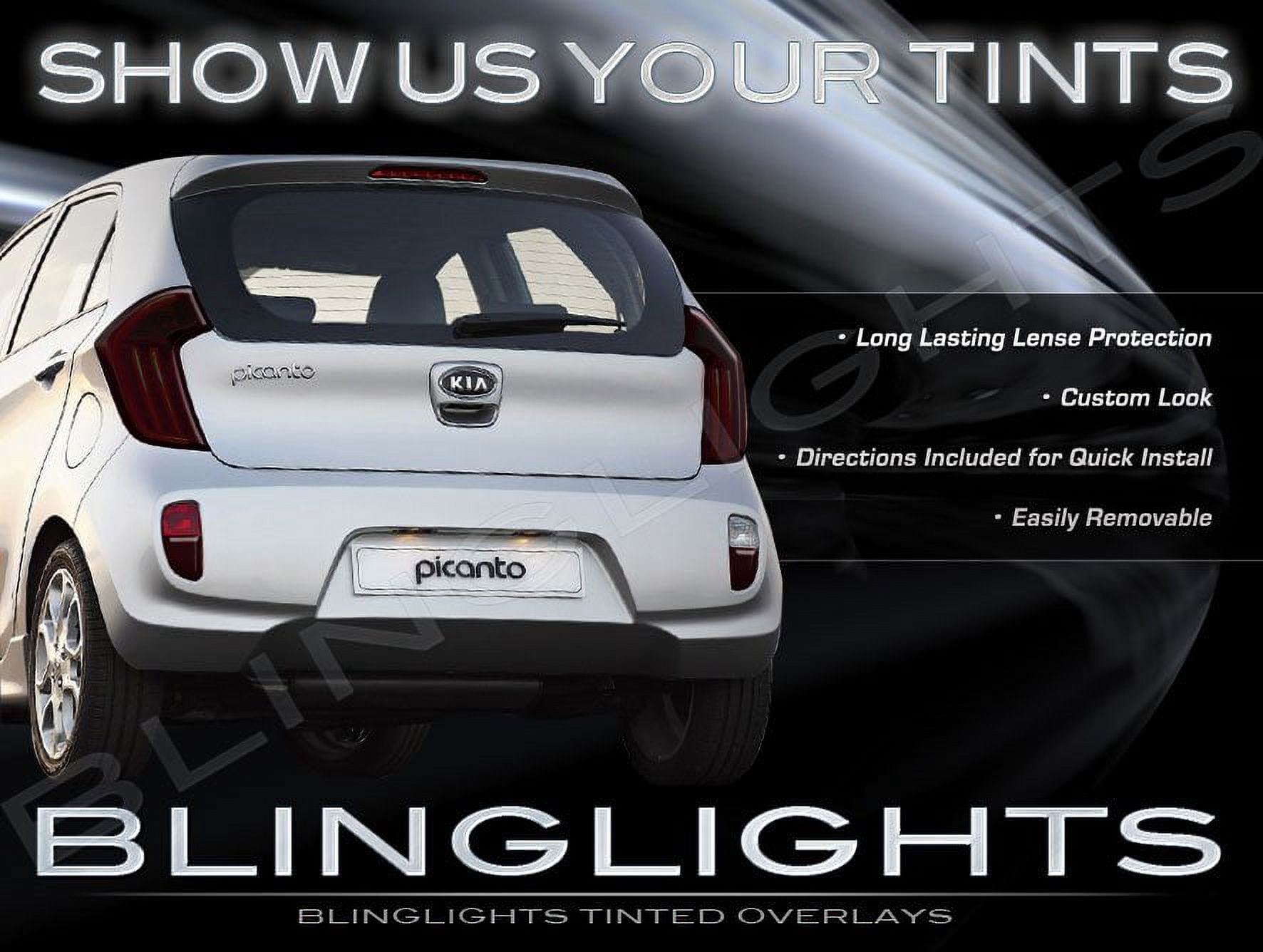For The Bling Lights Brand Protective Tinted Tail Lamp Film Covers for Kia New Morning all years
