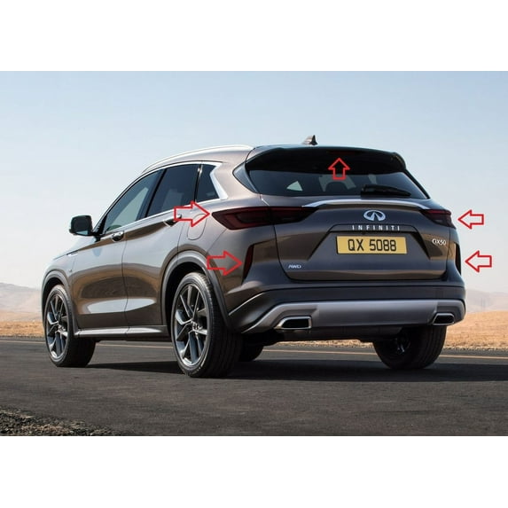 For The BlingLights Brand Tinted Taillight Protective Film Covers compatible with Infiniti QX50