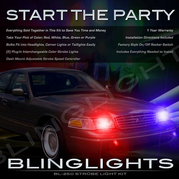 For The Blinglights Brand Strobe Lights for 2003 2004 Mercury Marauder Head or Tail Lamps