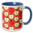 thumbnail image 1 of 3drose, for the Kitchen - Half Apple Print Red, 15oz Two-tone Blue Mug, 1 of 6