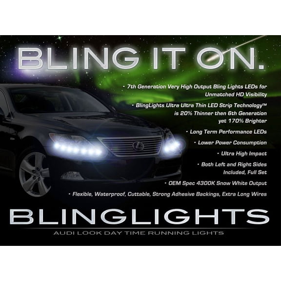 For The Lexus LS430 LS LED DRL Strip Lights Headlamps Headlights Head Lamps Day Time Running LEDs Strips