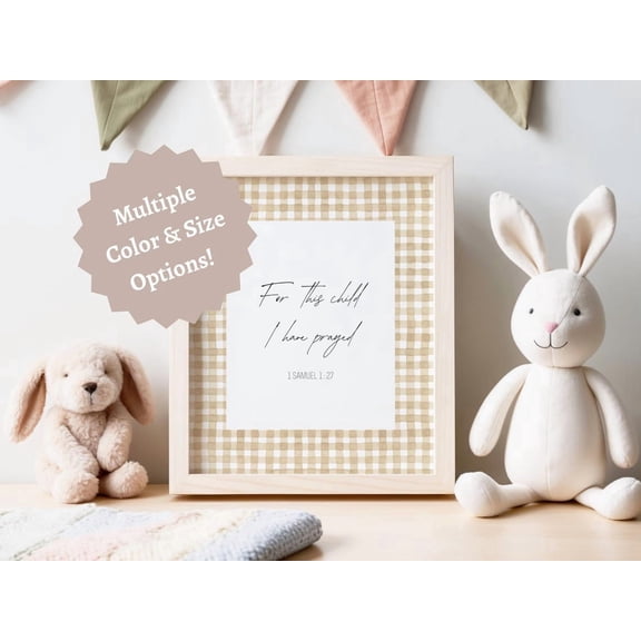 For This Child I Have Prayed Print, Unframed Paper Poster 8x10in