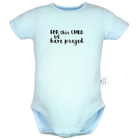 For This Child We Have Prayed Funny Rompers For Babies, Newborn Baby Unisex Bodysuits, Infant Jumpsuits, Toddler 0-24 Months Kids One-Piece Oufits (Blue, 6-12 Months)