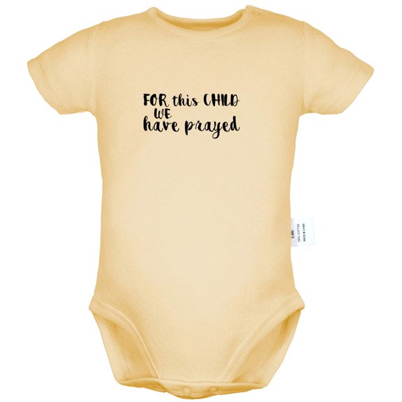For This Child We Have Prayed Funny Rompers For Babies, Newborn Baby Unisex Bodysuits, Infant Jumpsuits, Toddler 0-24 Months Kids One-Piece Oufits (Yellow, 12-18 Months)