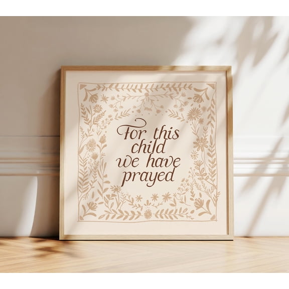 For This Child We Have Prayed Nursery Print Home Decor Office Wall Art Home Decor Office Wall Art