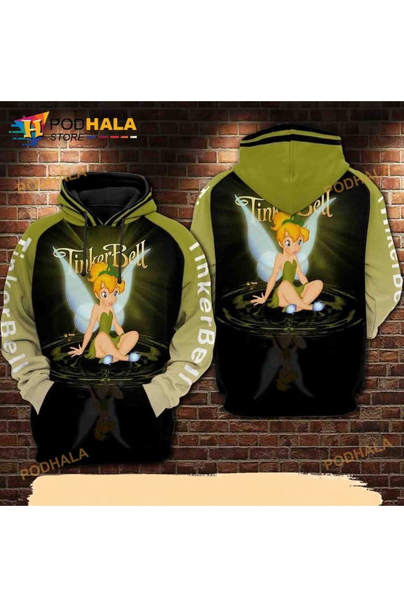 For Tinker Bell Lovers Water Reflection Pattern 3D Hoodie T-Shirt