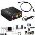 thumbnail image 1 of For Toslink 3.5mm Digital Coax Optical to Analog RCA Audio Converter Adapter with Fiber Cable, 1 of 7