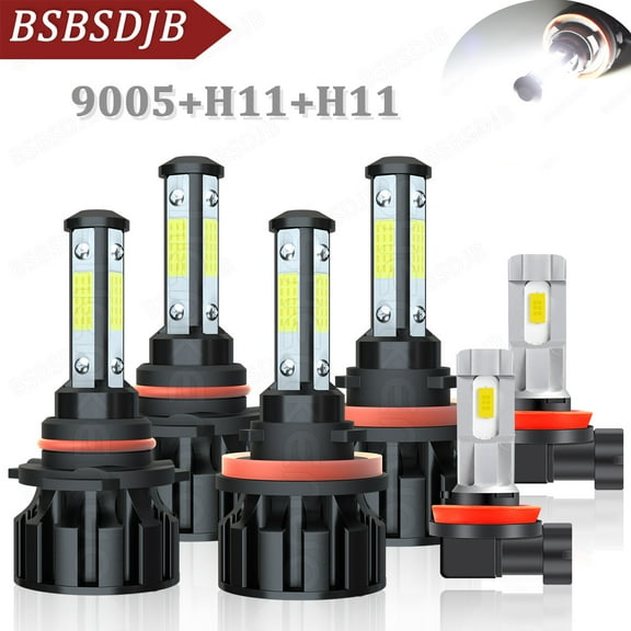 For Toyota 4Runner 2006-2009 LED Headlight High Low Beam + Fog Light Bulbs White