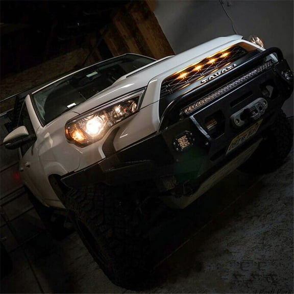 For Toyota 4Runner 2014-2019 4PCS Front Grill Amber LED Lights Kit Plug & Play