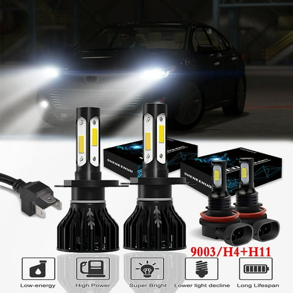 For Toyota Avanza 2007-2015 Headlights 9003/H4 High/Low Beam+ H11 Fog light Bulbs 4pc