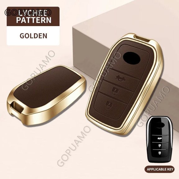 For Toyota B 3 buttons key case Hilux Innova Rav4 Fortuner Yaris Key Case Fashion Zinc alloy+leather Car Key Case Accessories