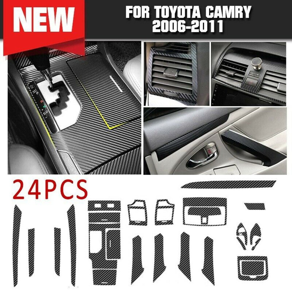 For Toyota Camry 06-11 Carbon fiber Black Car Interior Decor Kits Trim Sticker