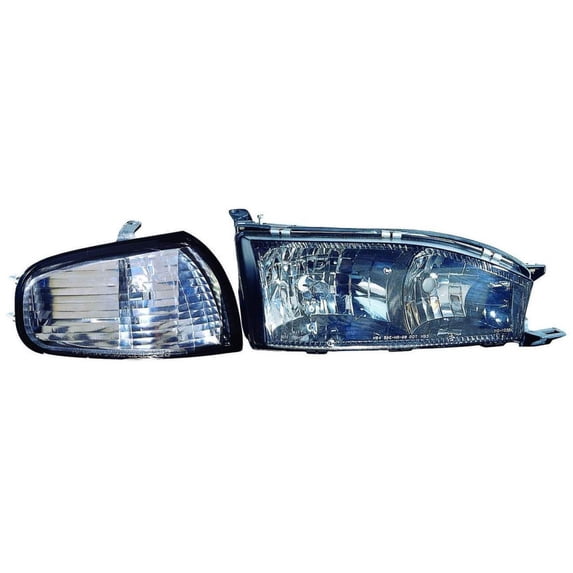 For Toyota Camry 1992-1994 Headlight Passenger Side w/ Park Light Assembly | Diamond | Black | TO2505113