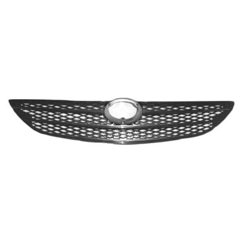 Toyota Camry 2002-2004 Chrome Grille - ABS Plastic, Silver Insert, Direct Fit Replacement (TO1200233)