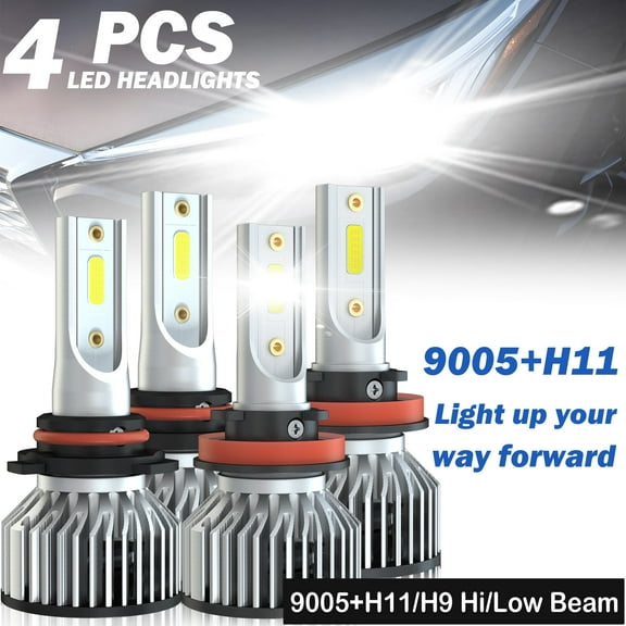 For Toyota Camry 2007-2011 2012 2013 2014 2015 2016 2017 2018 LED Headlight Bulbs 9005 H11 High&Low Beam 500% Brighter than Halogen,4pack