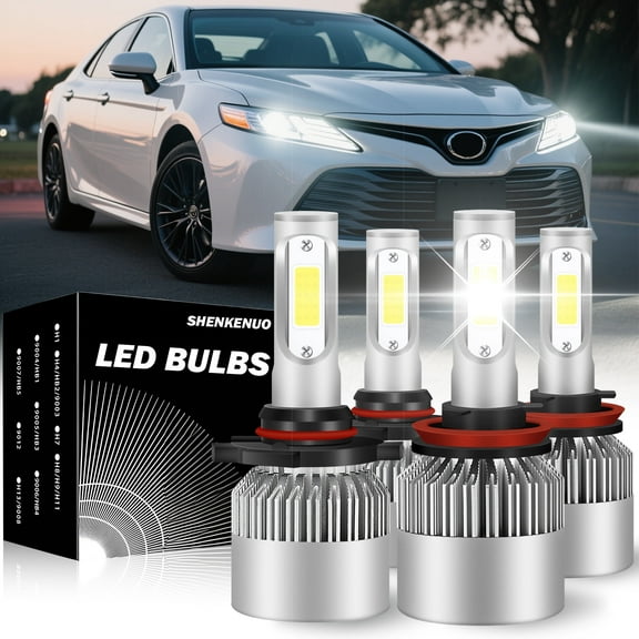For Toyota Camry 2007-2011 2012 2013 2014 2015 2016 2017 2018 Led Headlight Bulbs 9005 H11 High&Low Beam 4pcs