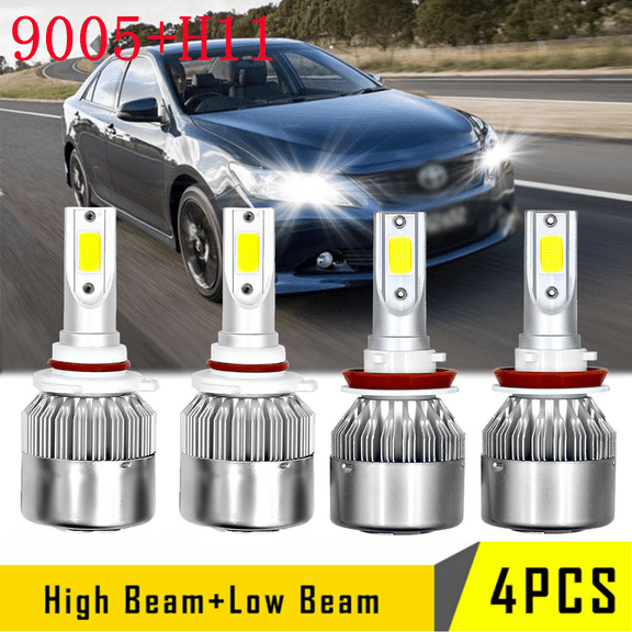 For Toyota Camry 2007-2014 6000K Combo 4x LED Headlights High Low Beam Bulbs Kit