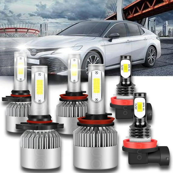 For Toyota Camry 2007-2014 LED Headlight High Low Beam + Fog Light Bulbs Combo Kit 6pcs
