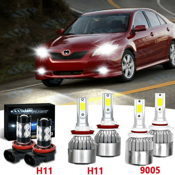 For Toyota Camry 2007-2014 White LED Headlight & Fog Light 6x Bulbs Combo Kit
