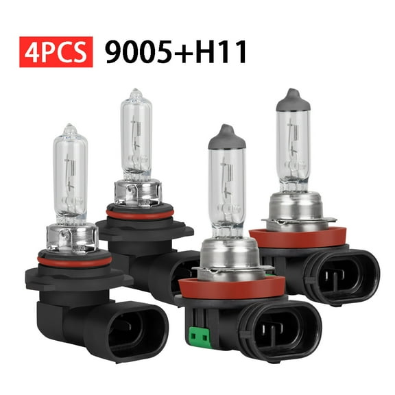 For Toyota Camry 2007-2017 H11 9005 Halogen Headlight Bulbs High Low Beam Lamp Warm White 55W 3400K Combo 8000LM 4Pcs