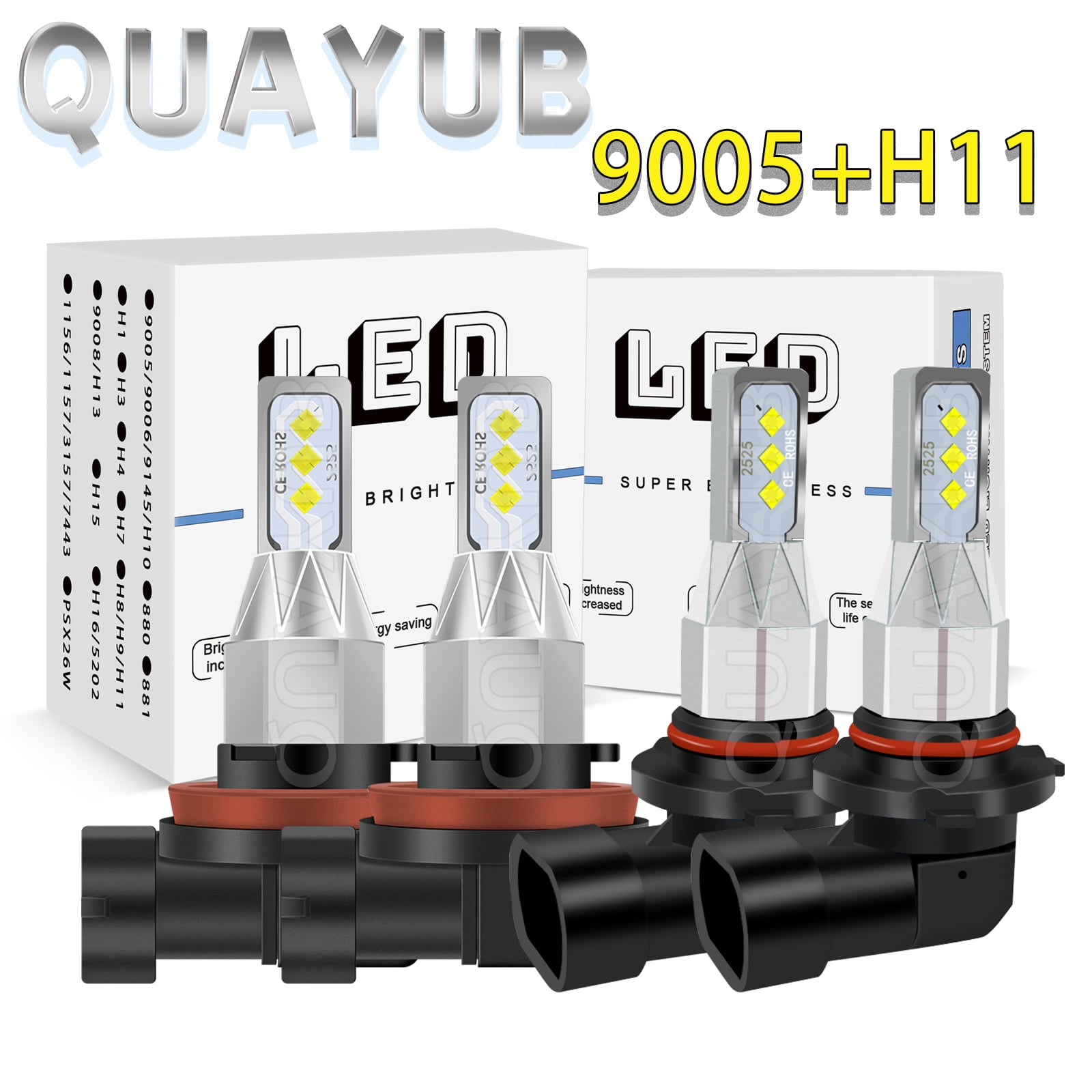 For Toyota Camry 2007-2017 HIGH Low Beam Bulbs Kit LED 4Pc White Combo ...