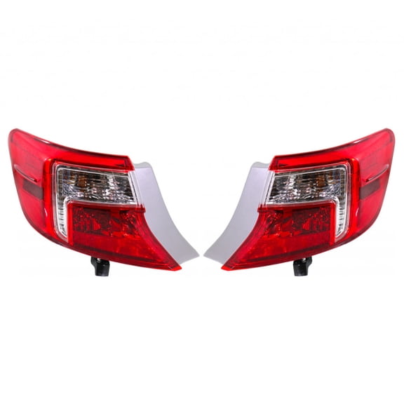 For Toyota Camry 2012 2013 2014 Tail Light Driver and Passenger Side | Pair | Outer | Hybrid | Replacement For TO2804114 | 8156006470