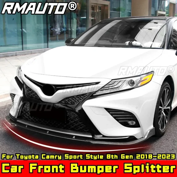 For Toyota Camry 8th Gen 2018-2023 Body Kit Bumper Diffuser Carbon Fiber Look Sport Style Front Bumper Splitter Car Accessories