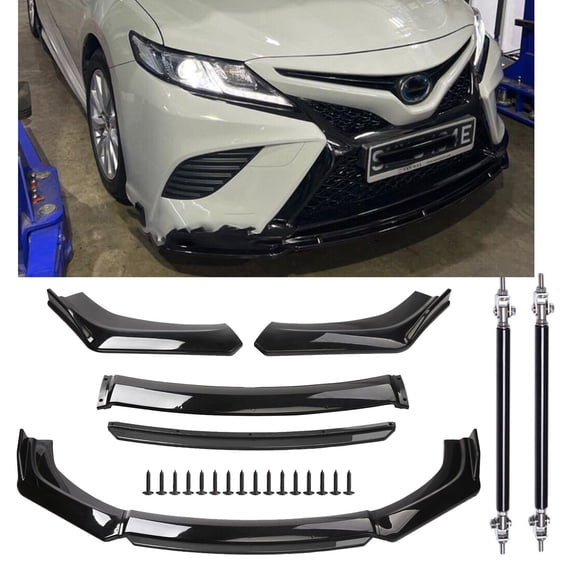 For Toyota Camry XLE SE Front Bumper Lip Spoiler Splitter Body Kit Glossy Black