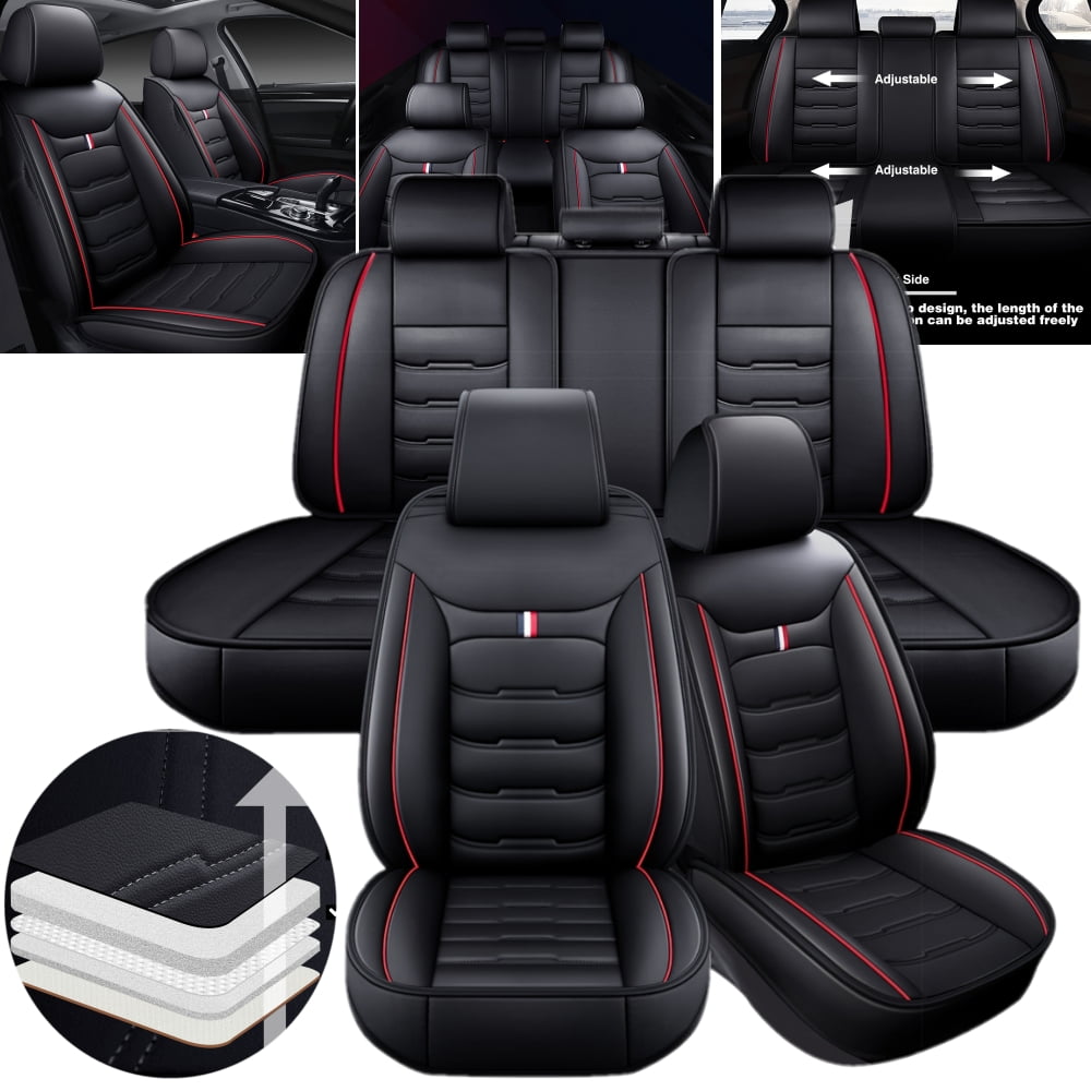 Toyota Premium PU Leather Car Seat Covers Set Front, Rear Bench