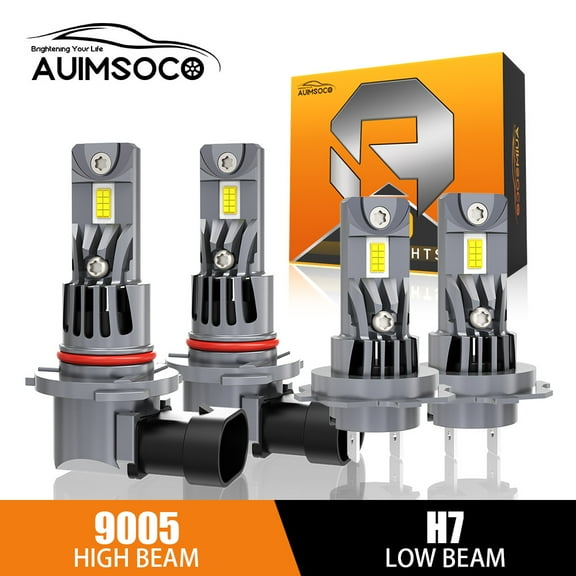 For Toyota Celica 2000-2002 4x 9005 H7 6500K White LED Headlight High/Low Beam No Hyper Flash Halogen Replacement