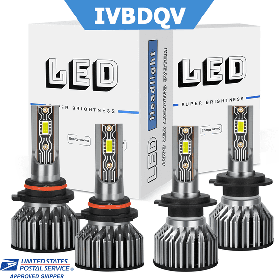 For Toyota Celica 2000-2005 LED Headlights Combo 9005 High Beam + H7 Low Beam Bulbs Kit 4Pcs 6000K White