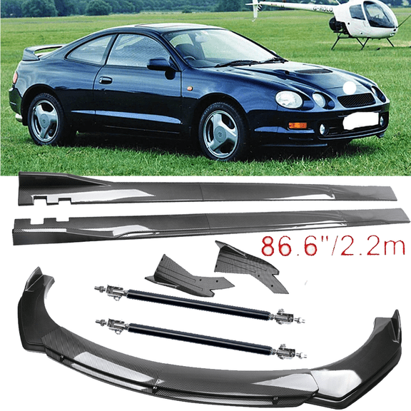 For Toyota Celica Carbon Fiber Front Bumper Lip Spoiler 86.6" Side Skirt