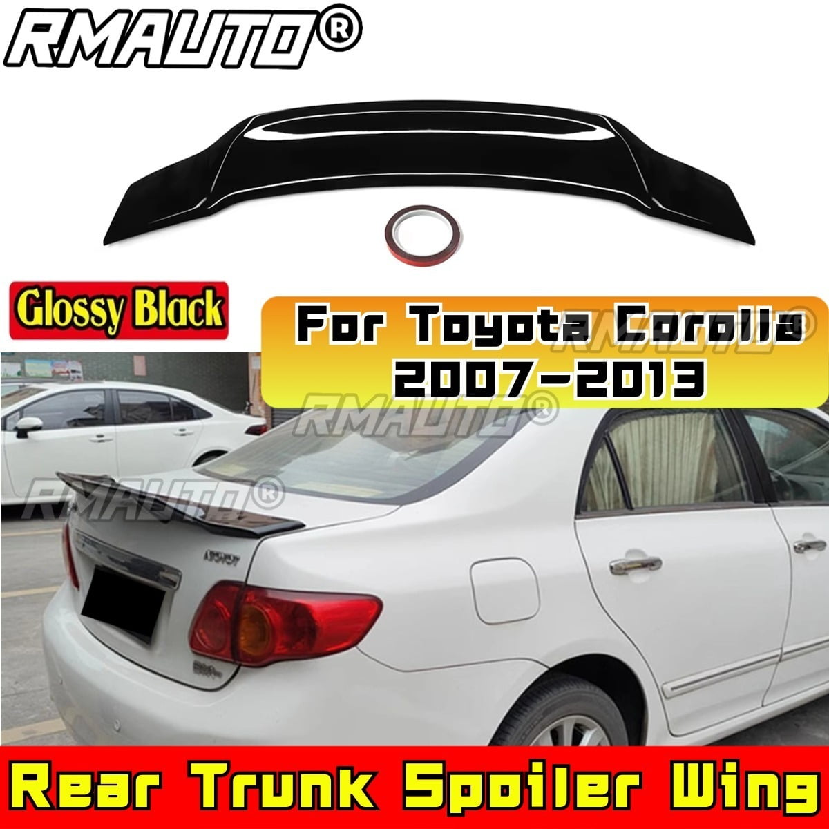For Toyota Corolla 20072013 Rear Roof Spoiler Rear Trunk Spoiler Wing