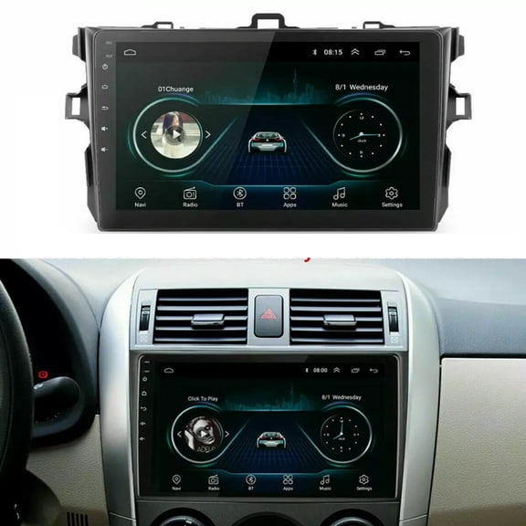 For Toyota Corolla 2009 2010 2011 2012 2013 Apple Carplay Android 15 Car Stereo Radio GPS SWC+Camera