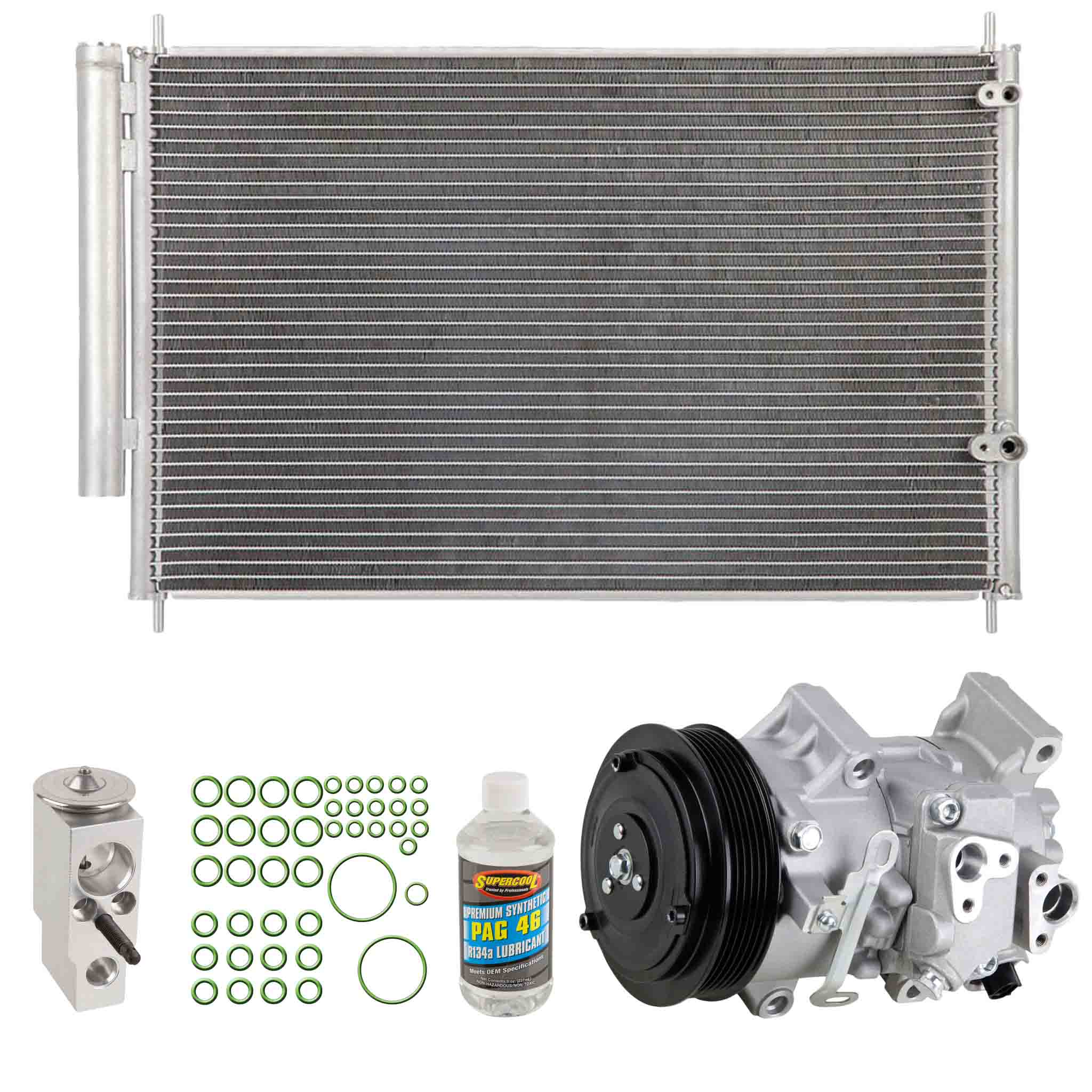 For Toyota Corolla 2009 2010 A/C Kit w/ AC Compressor Condenser & Drier - BuyAutoParts
